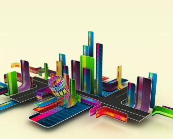 Широкоформатная абстракция 3D
